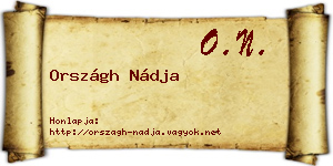 Országh Nádja névjegykártya